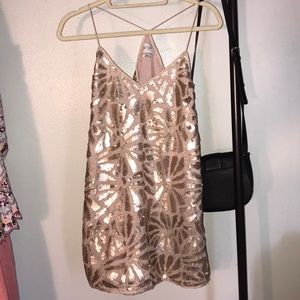 Gold mini dress